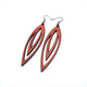 Totem 07 [L] // Leather Earrings - Red - LIGHT RAZOR DESIGN STUDIO