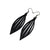 Petal 04 [S] // Leather Earrings - Black - LIGHT RAZOR DESIGN STUDIO