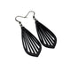 Gem Point 02 [M] // Leather Earrings - Black - LIGHT RAZOR DESIGN STUDIO