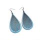 Drop 05 [L] // Leather Earrings - Blue Pearl - LIGHT RAZOR DESIGN STUDIO