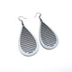 Drop 05 [L] // Leather Earrings - Silver - LIGHT RAZOR DESIGN STUDIO