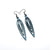 Totem 01 [S] // Leather Earrings - Blue Pearl - LIGHT RAZOR DESIGN STUDIO