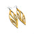 Petal 02 [L] // Leather Earrings - Gold - LIGHT RAZOR DESIGN STUDIO