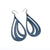 Drop 01 [L] // Leather Earrings - Navy Blue - LIGHT RAZOR DESIGN STUDIO