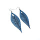 Terrabyte 10 // Leather Earrings - Light Navy Blue