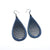 Drop 04 [L] // Leather Earrings - Navy Blue - LIGHT RAZOR DESIGN STUDIO