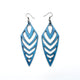 Arrowhead 03 [L] // Leather Earrings - Blue Pearl - LIGHT RAZOR DESIGN STUDIO
