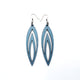 Totem 08 [L] // Leather Earrings - Blue Pearl - LIGHT RAZOR DESIGN STUDIO