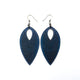 Terrabyte v.07_1 // Leather Earrings - Navy Blue - LIGHT RAZOR DESIGN STUDIO
