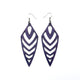 Arrowhead 03 [L] // Leather Earrings - Purple - LIGHT RAZOR DESIGN STUDIO