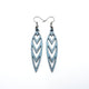 Totem 05 [S] // Leather Earrings - Blue Pearl - LIGHT RAZOR DESIGN STUDIO