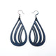 Drop 02 [L] // Leather Earrings - Navy Blue - LIGHT RAZOR DESIGN STUDIO