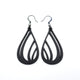 Drop 03 [S] // Leather Earrings. -Black - LIGHT RAZOR DESIGN STUDIO