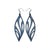 Petal 02 [L] // Leather Earrings - Navy Blue - LIGHT RAZOR DESIGN STUDIO