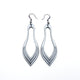 Terrabyte 02_2 // Leather Earrings - Silver - LIGHT RAZOR DESIGN STUDIO