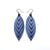 Terrabyte 14 [M] // Leather Earrings - Light Navy Blue - LIGHT RAZOR DESIGN STUDIO