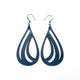 Drop 01 [L] // Leather Earrings - Navy Blue - LIGHT RAZOR DESIGN STUDIO