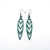 Totem 05 [S] // Leather Earrings - Turquoise - LIGHT RAZOR DESIGN STUDIO