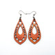 Gem Point 05 [M] // Leather Earrings - Light Red - LIGHT RAZOR DESIGN STUDIO