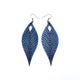 Terrabyte 10 // Leather Earrings - Navy Blue