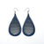 Drop 04 [L] // Leather Earrings - Navy Blue - LIGHT RAZOR DESIGN STUDIO