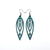Totem 06 [S] // Leather Earrings - Turquoise - LIGHT RAZOR DESIGN STUDIO