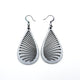 Drop 08 [S] // Leather Earrings - Silver - LIGHT RAZOR DESIGN STUDIO