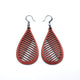 Drop 06 [S] // Leather Earrings - Red - LIGHT RAZOR DESIGN STUDIO