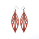 Petal 03 [L] // Leather Earrings - Red - LIGHT RAZOR DESIGN STUDIO