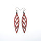 Totem 05 [S] // Leather Earrings - Red - LIGHT RAZOR DESIGN STUDIO