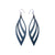 Petal 01 [L] // Leather Earrings - Navy Blue - LIGHT RAZOR DESIGN STUDIO