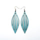 Petal 04 [L] // Leather Earrings - Blue Pearl - LIGHT RAZOR DESIGN STUDIO