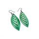 Terrabyte 14 [S] // Leather Earrings - Green Pearl - LIGHT RAZOR DESIGN STUDIO