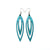 Totem 07 [L] // Leather Earrings - Turquoise - LIGHT RAZOR DESIGN STUDIO