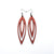 Totem 07 [L] // Leather Earrings - Red - LIGHT RAZOR DESIGN STUDIO