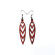 Totem 05 [S] // Leather Earrings - Red - LIGHT RAZOR DESIGN STUDIO