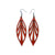 Petal 03 [L] // Leather Earrings - Red - LIGHT RAZOR DESIGN STUDIO