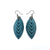 Terrabyte 14 [S] // Leather Earrings - Medium Blue - LIGHT RAZOR DESIGN STUDIO