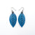 Terrabyte 14 [S] // Leather Earrings - Bright Navy Blue - LIGHT RAZOR DESIGN STUDIO