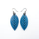 Terrabyte 14 [S] // Leather Earrings - Bright Navy Blue - LIGHT RAZOR DESIGN STUDIO