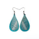 Drop 06 [S] // Leather Earrings - Turquoise Pearl - LIGHT RAZOR DESIGN STUDIO