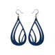 Drop 03 [L] // Leather Earrings - Navy Blue - LIGHT RAZOR DESIGN STUDIO