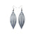 Petal 04 [L] // Leather Earrings - Silver - LIGHT RAZOR DESIGN STUDIO