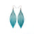 Petal 04 [L] // Leather Earrings - Turquoise Pearl - LIGHT RAZOR DESIGN STUDIO