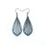 Gem Point 02 [M] // Leather Earrings - Blue Pearl - LIGHT RAZOR DESIGN STUDIO