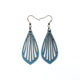 Gem Point 02 [M] // Leather Earrings - Blue Pearl - LIGHT RAZOR DESIGN STUDIO