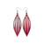 Petal 04 [L] // Leather Earrings - Fuchsia Pearl - LIGHT RAZOR DESIGN STUDIO