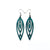 Totem 06 [S] // Leather Earrings - Turquoise - LIGHT RAZOR DESIGN STUDIO