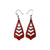Totem 09 [S] // Leather Earrings - Red - LIGHT RAZOR DESIGN STUDIO