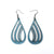 Drop 02 [L] // Leather Earrings - Blue Pearl - LIGHT RAZOR DESIGN STUDIO